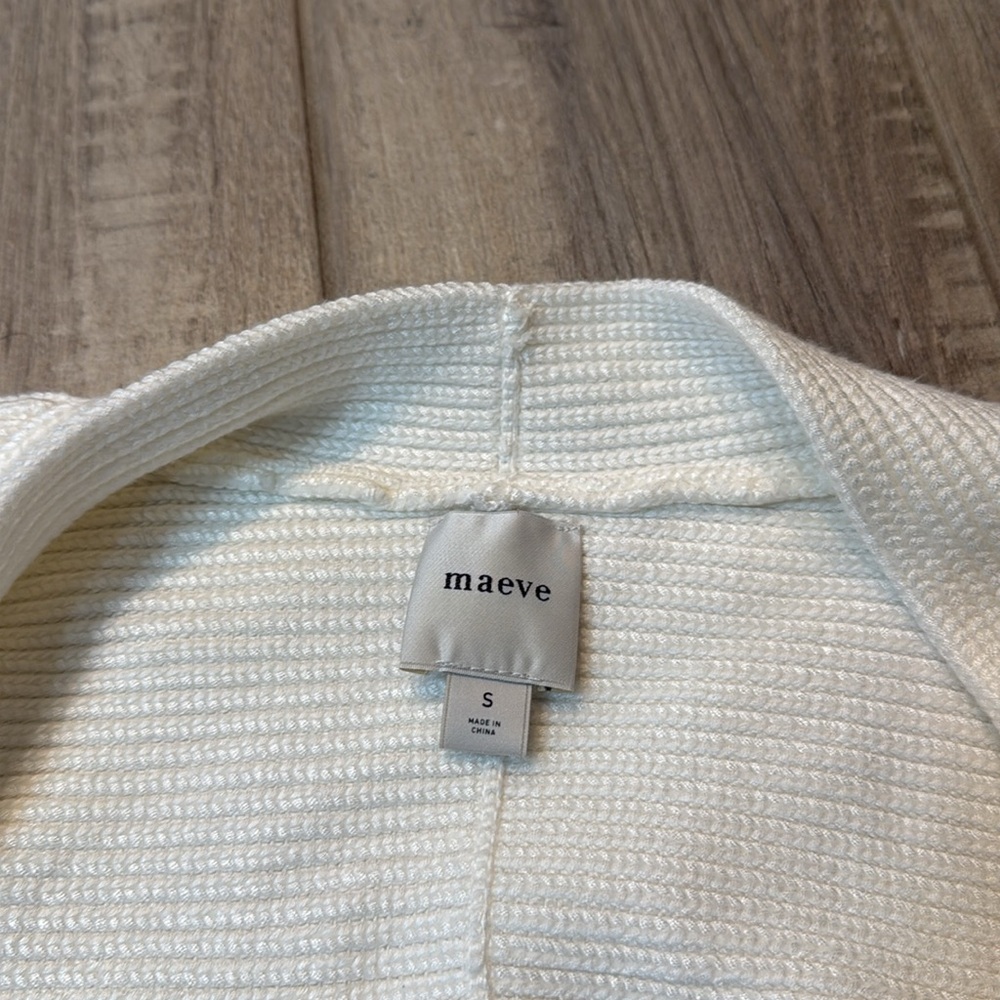 Anthropologie Maeve Square-Neck Wide Sleeve Sweater Ivory Size Small - Picture 6 of 11